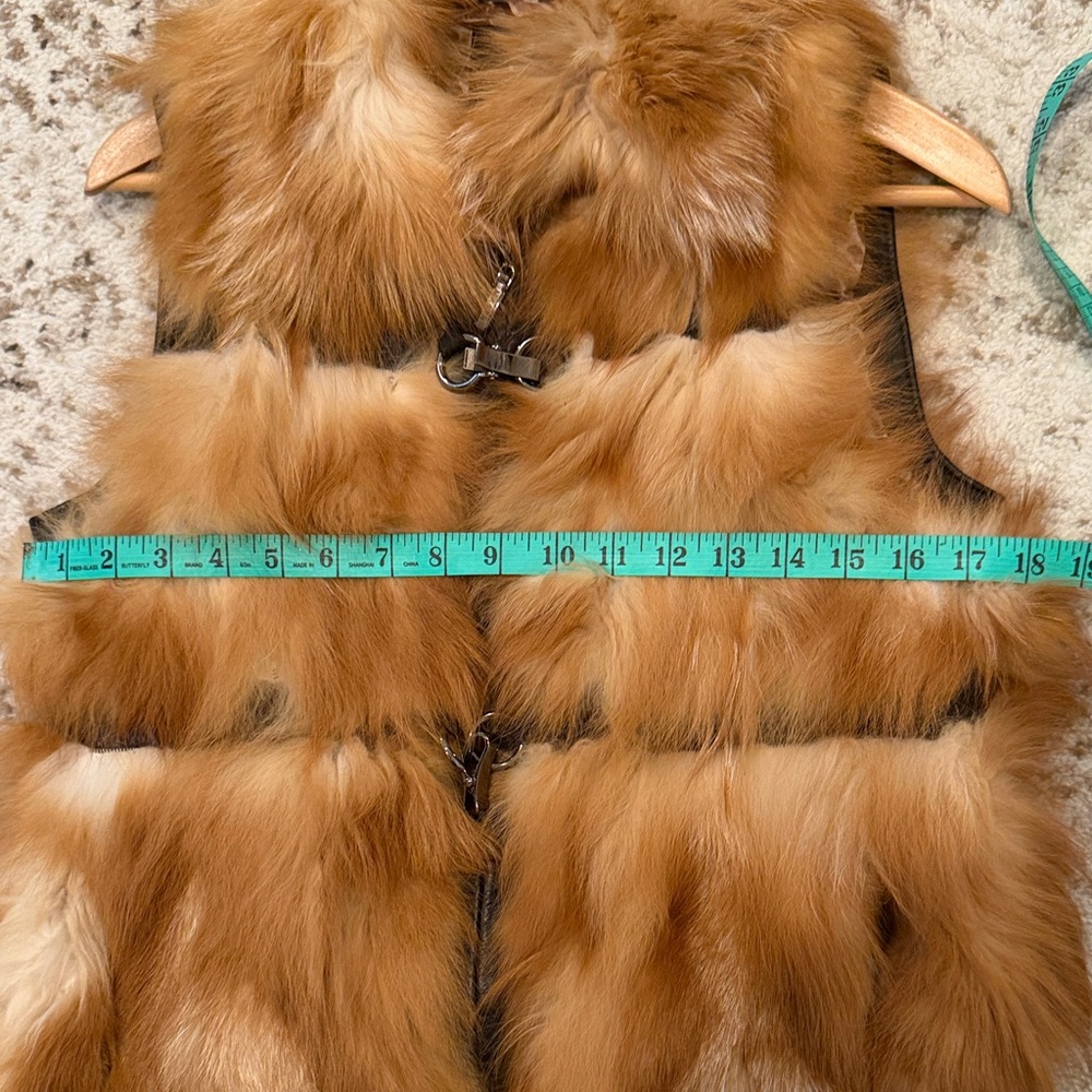 Siberian red fox Fur Vest S/M - Picture 7 of 9